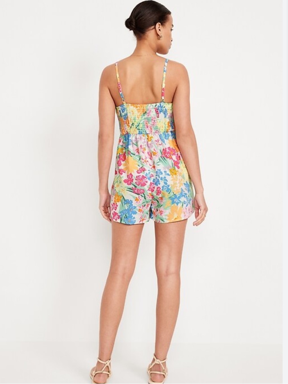 Old Navy Multicolor Floral Smocked Romper